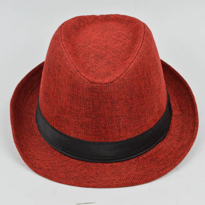 Men's Handsome Cowboy Hats Formal Hat Jazz Cotton Linen Pure Hat Imitation Linen Sun Visor Hat Fashion Accessories