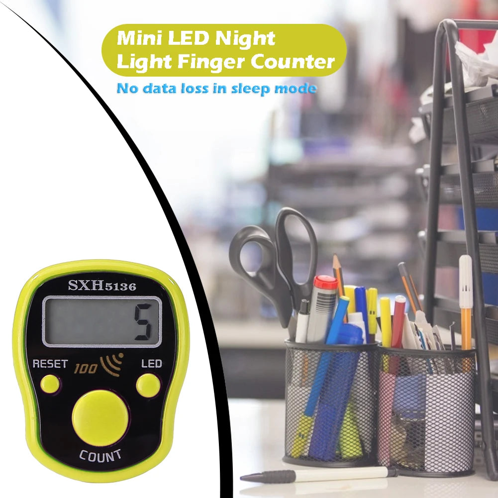 Electric Digital Display Counter Buddha Chanting Counter Electronic Digital Display Hand Tally with LED Light for Sewing