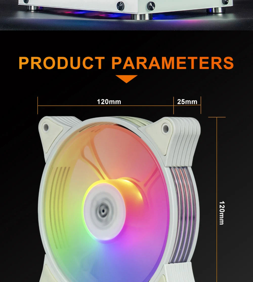 Aigo AR12 white 120mm RGB FAN ventilador PC gamer Computer Case kit Fan Cooling Cooler 12cm Adjust Speed 12V ARGB Fans ventoinha