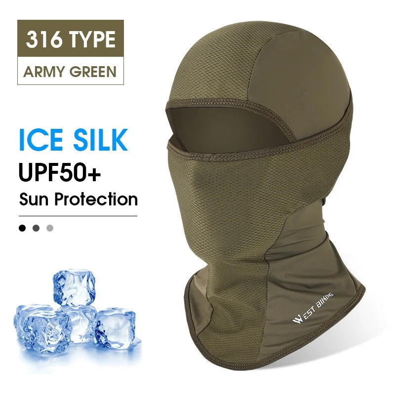 WEST BIKING Summer Cycling Face Mask Cool Breathable Sports Balaclava Men Women Bicycle Motorcycle Sun UV Protection Cycling Cap
