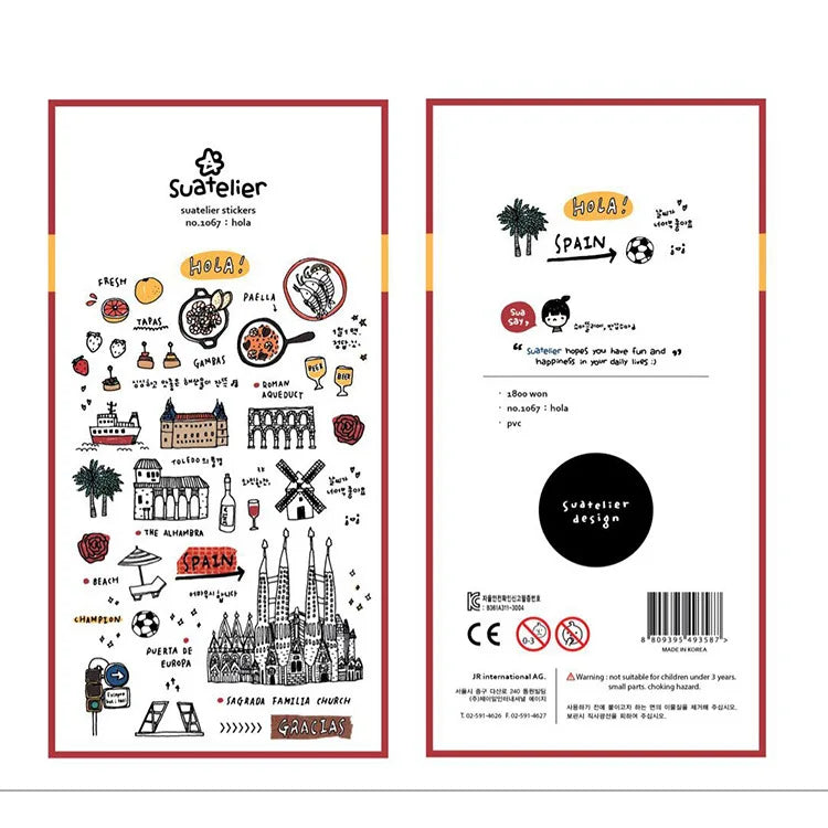 Korean Import Suatelier Brand Fresh Flower Food Cartoon Stickers Scrapbooking Diy Journal Stationery Sticker Deco Aesthetic Gift