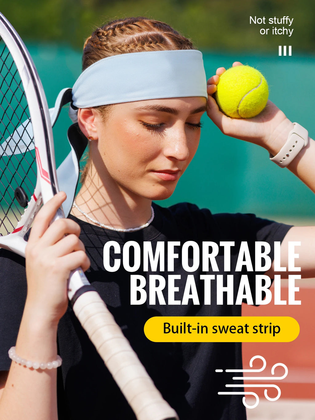 WRELS Sport Headband Outdoor Tennis Running Cycling Sweat Absorbent Headband Breathable Fitness Sweatband Men Woman Hairband