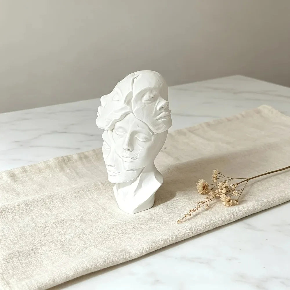 3D Print Elegant Multi-faceted Facial Decoration, Simple Abstract Design, Home Decoration Head Decoration