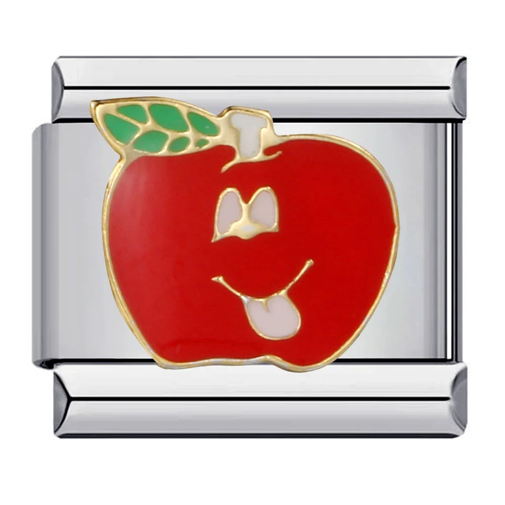 Y2K Italian Charm Bracelet Cute Fruit Cherries Colourful Elastic Link Chain Brangle DIY Making Fashion Jewelry Accessories