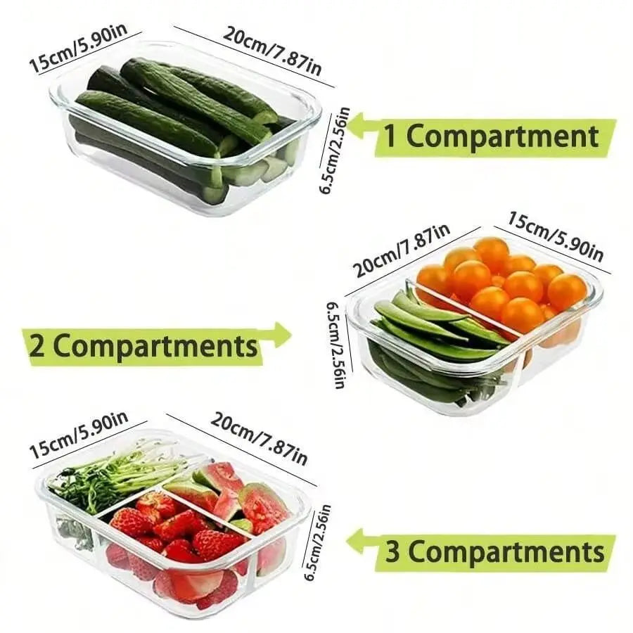 Glass Food Storage Container With Lid, For Meal Prep,Fridge And Dishwasher , Transparent For Storing Food, Salad, Fruit Etc.