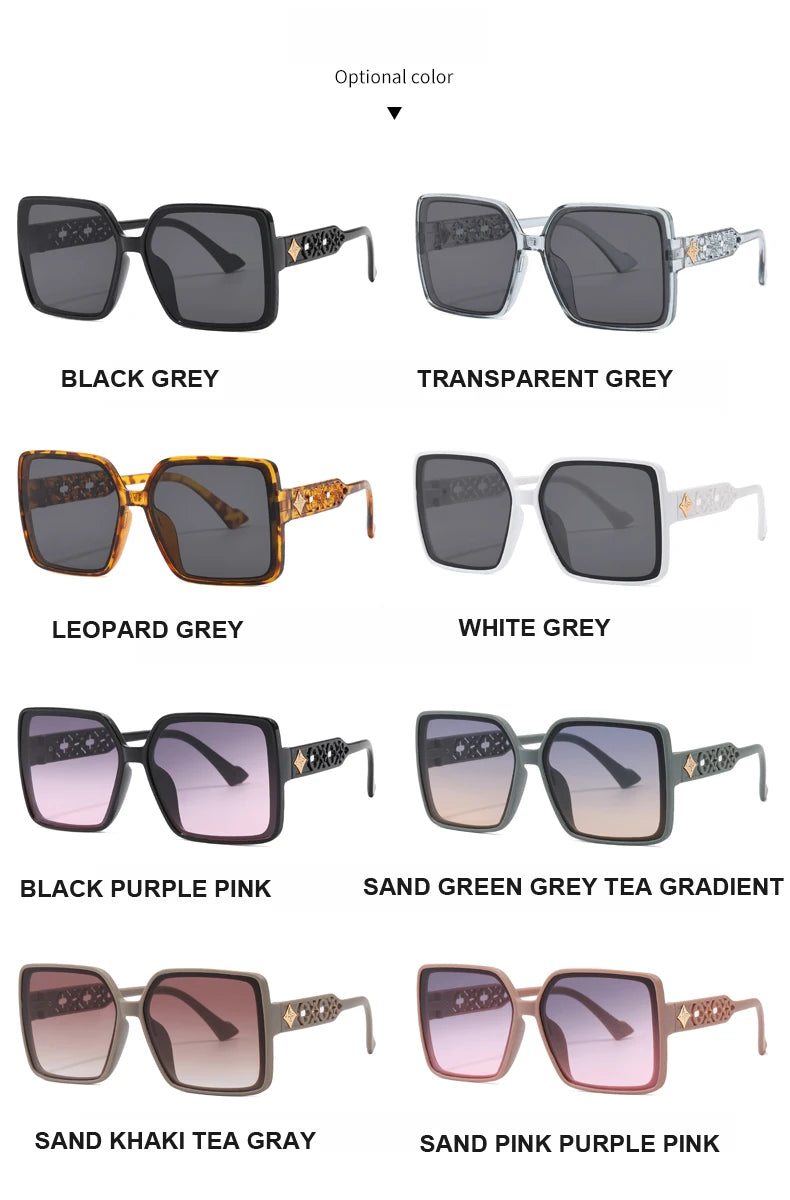 Car Sun Glasse 1/5pcs Sets Square Simple Design Sunglasses Women Large Frame Outdoor Sunshade Glasses Male Retro Eyeglasses