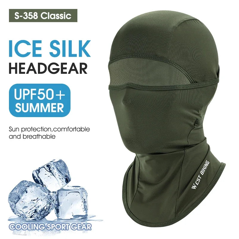 WEST BIKING Summer Cycling Face Mask Cool Breathable Sports Balaclava Men Women Bicycle Motorcycle Sun UV Protection Cycling Cap