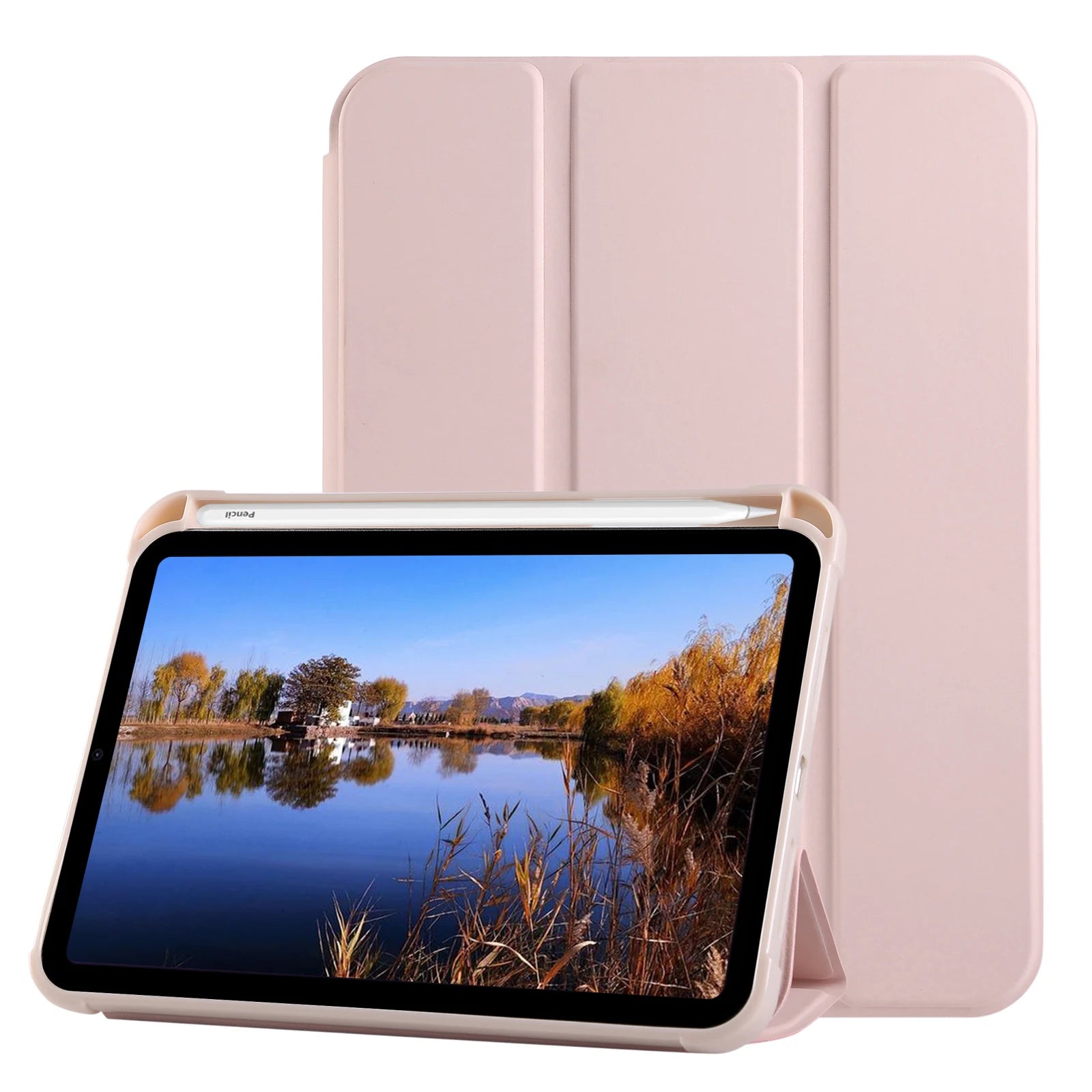 Smart Case for iPad Mini 7th(A17 Pro) 2024 / Mini 6th Generation 8.3" 2021, Protective Cover with Pencil Holder for iPad Mini 7