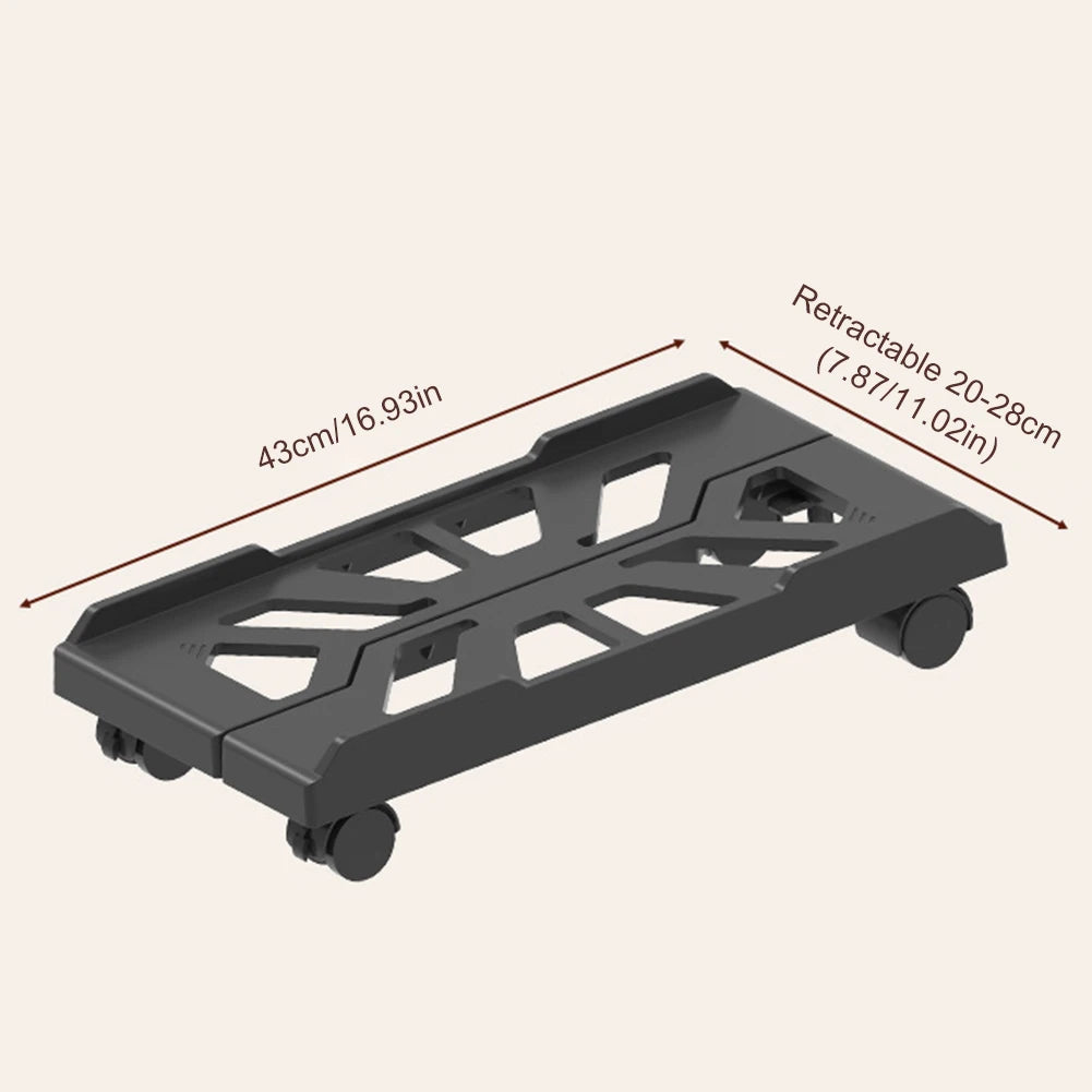 Heavy-Duty PC Tower Stand with Caster Wheels Adjustable PC Tower CPU Holder Steel Desktop Stand PC Riser Office Desk Accessories