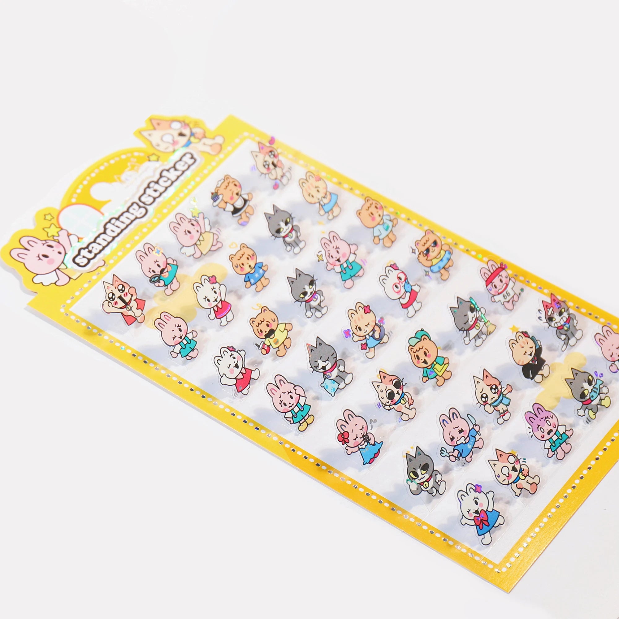 Korean Import NEKONI Fun 3D Standing Sticker Cartoon Character Animals Scrapbooking Diy Journal Cute Stationery Sticker Gift