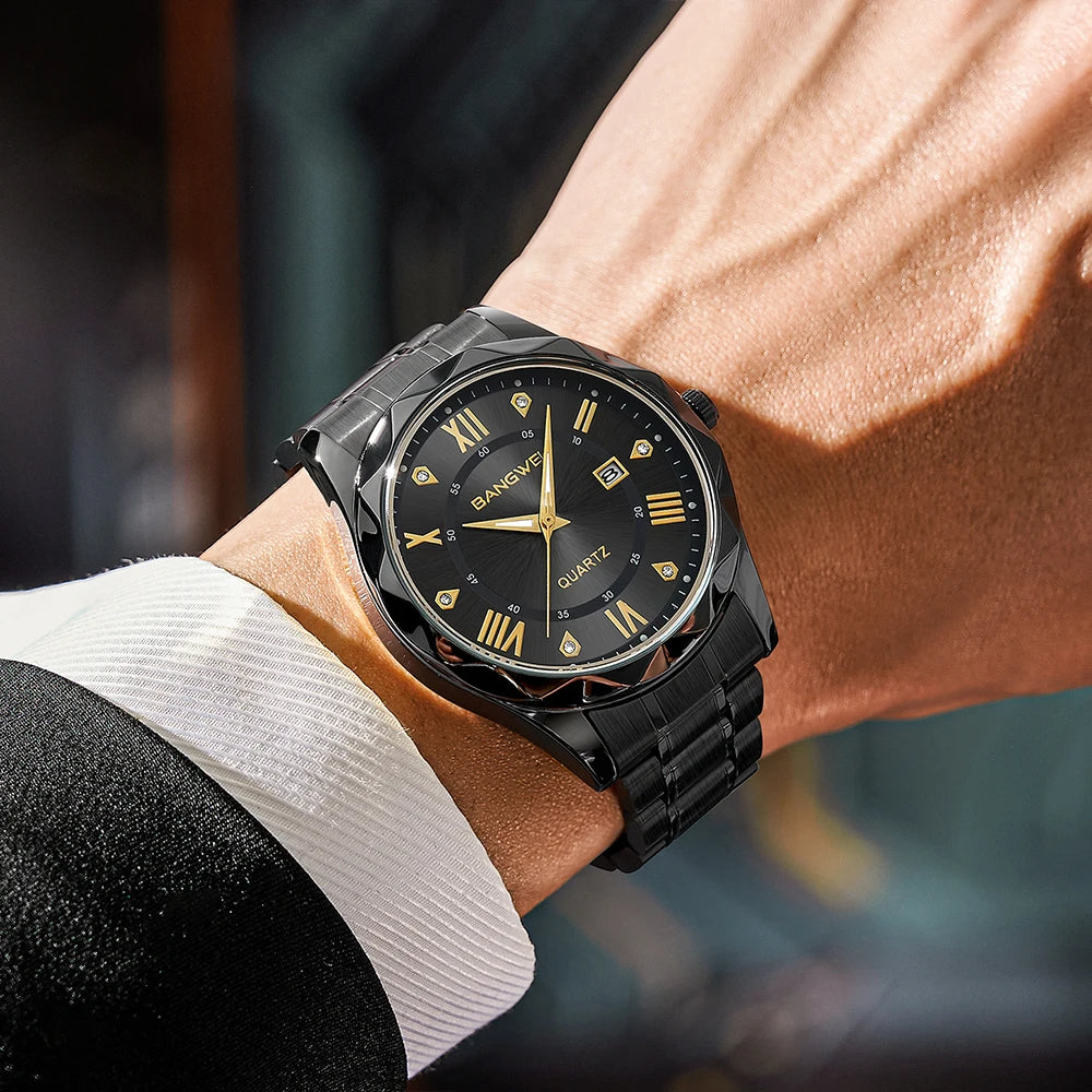 LIGE Men Watch BangWei Top Brand Luxury Watch Men Waterproof Week Date Clock Sport Watch Men Quartz Wristwatch Relogio Masculino