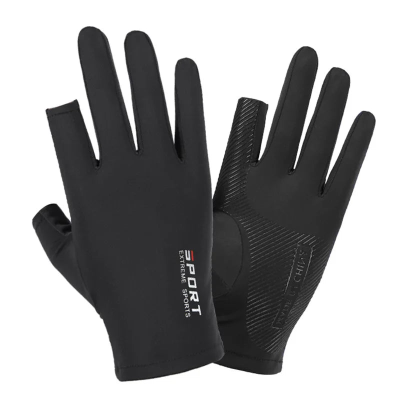 Ice Silk High Elasticity Sunscreen Breathable Half Finger Gloves for Unisex Comfortable Gloves for Outdoor Sports Cycling Summer