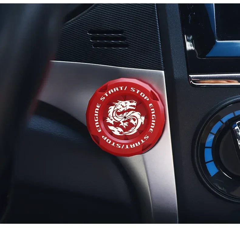 Car Onekey Start Stop Button Cover Car Interior Decor Sticker Engine Ignition Start Switch Protective Cover Motorcycle StartRing