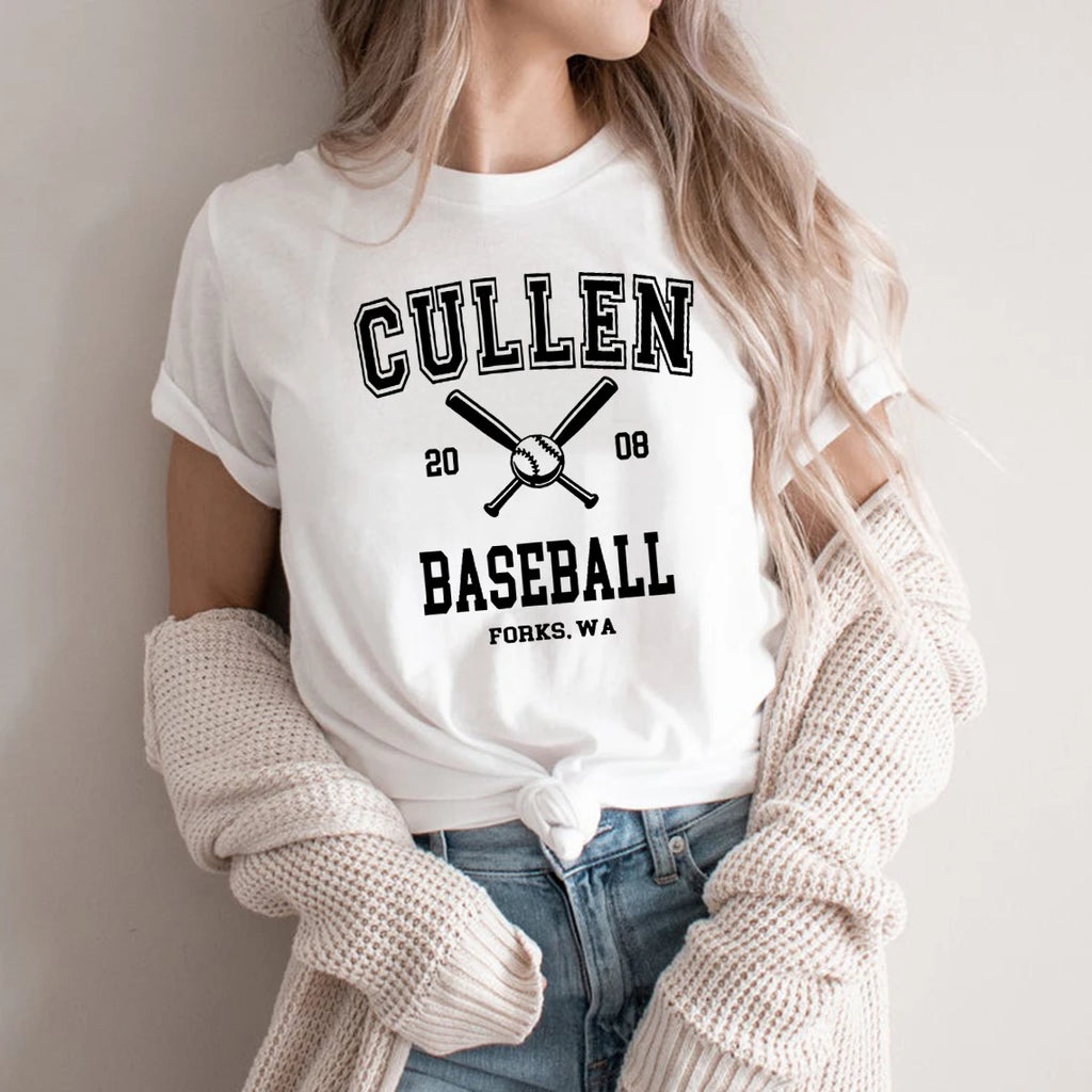 Twilight T Shirt Forks T-shirt Cullen Baseball Shirt Unisex Women Men Tshirts Graphic Tee Streetwear Women Top Crewneck Tshirts