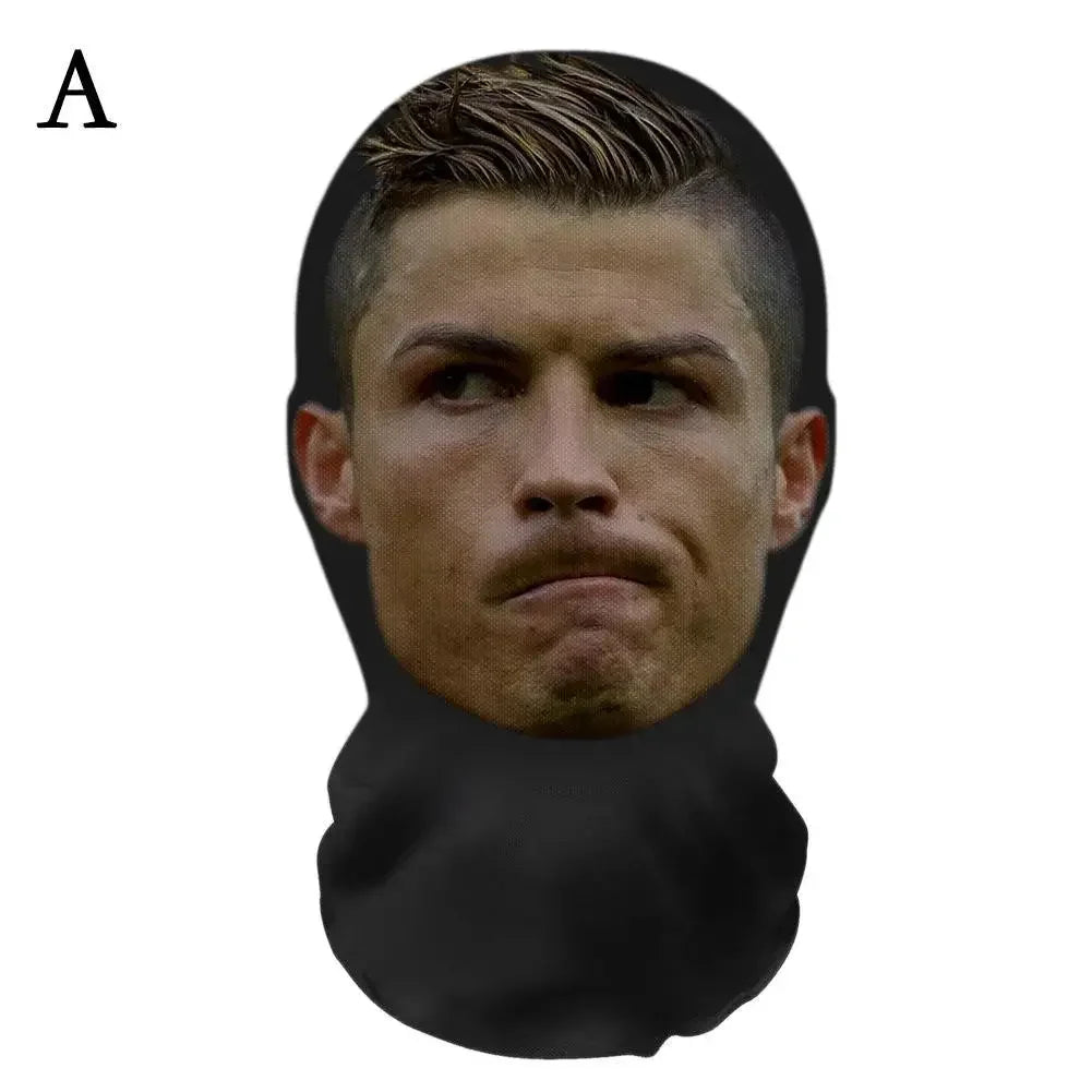 3D Mask Halloween Cosplay Mask Funny Face Printed Head Scarf Famous Person Ice Silk Seamless Sunscreen Head Mask