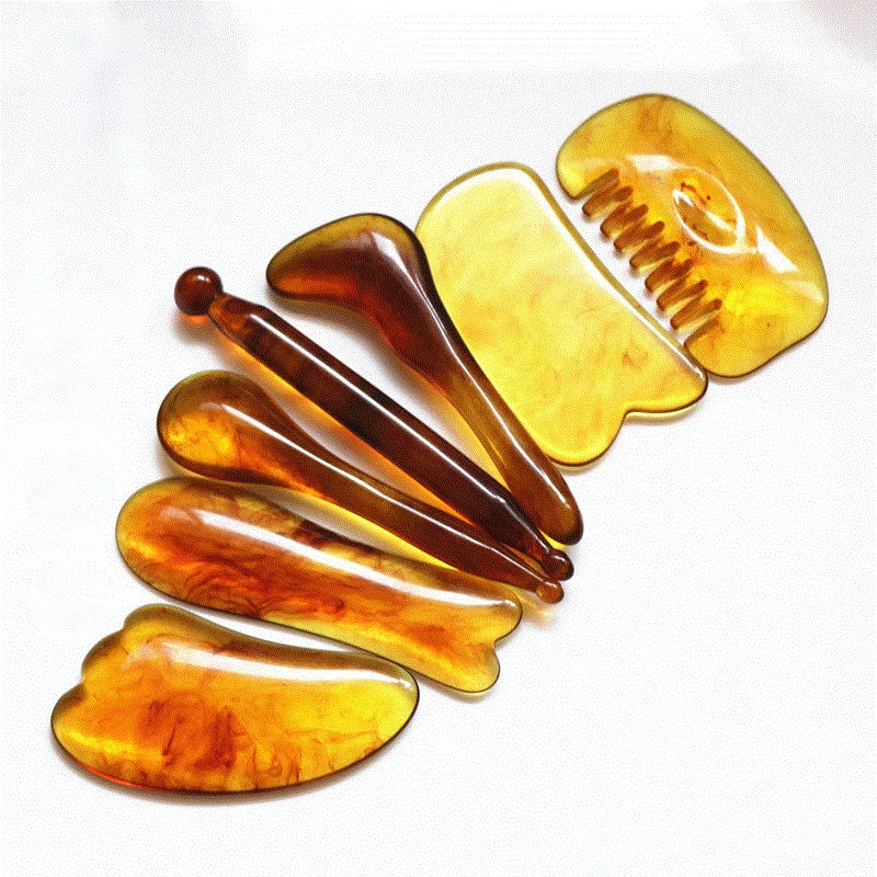 7PCS GUASHA Massage Tools Face Neck Body Massage Beauty Tool SPA Skin Caring Neck Pain Relief Scraper Scraping Massage Board