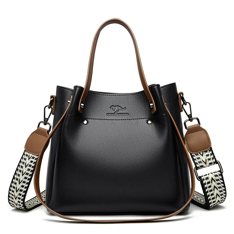 Genuine High Quality Leather Shoulder Crossbody Bags for Women Luxury Handbags Women Bag Large Capacity Soft Tote Messenger Bag