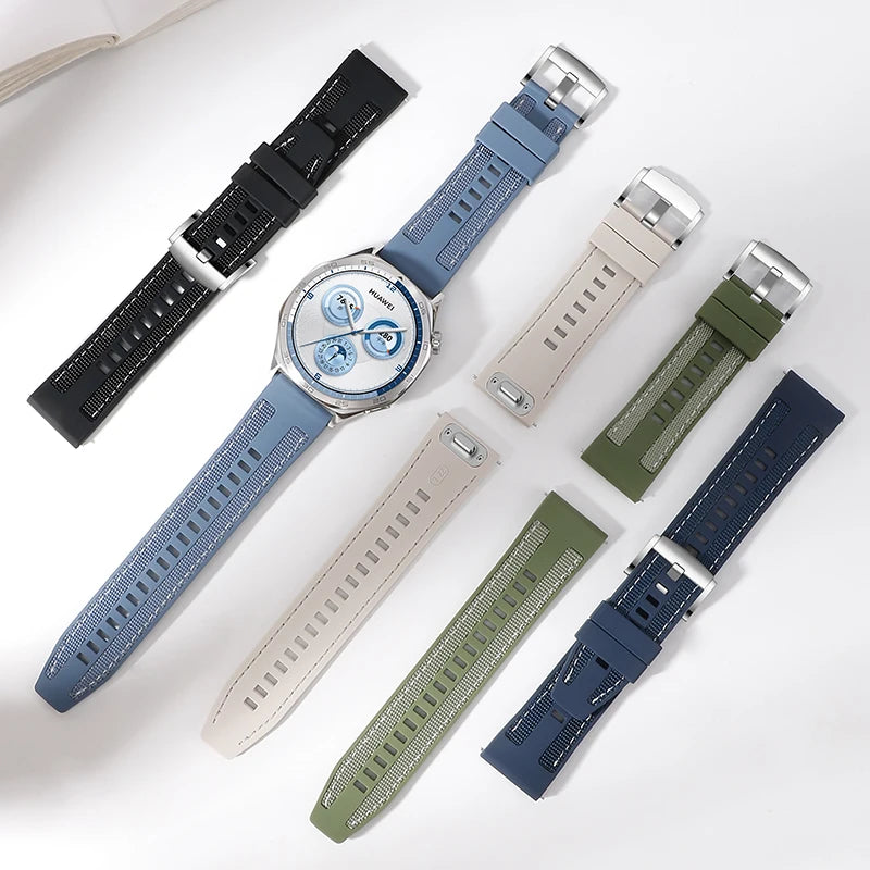 22mm Strap Suitable for Huawei Watch GT6/GT6pro Soft and Durable Silicone Nylon Replacement Wristband for GT5 GT4 46mm