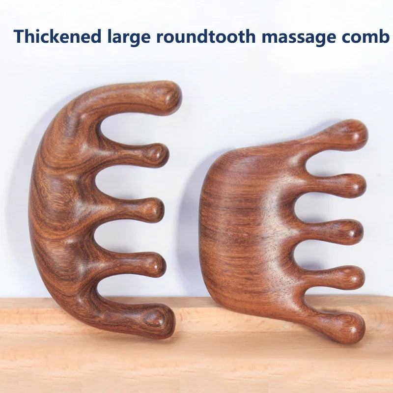 massager  Acupoint Massager Head Sandalwood Hair Comb Scalp Relax Portable Wooden Handle Comb Anti-static Styling Tool