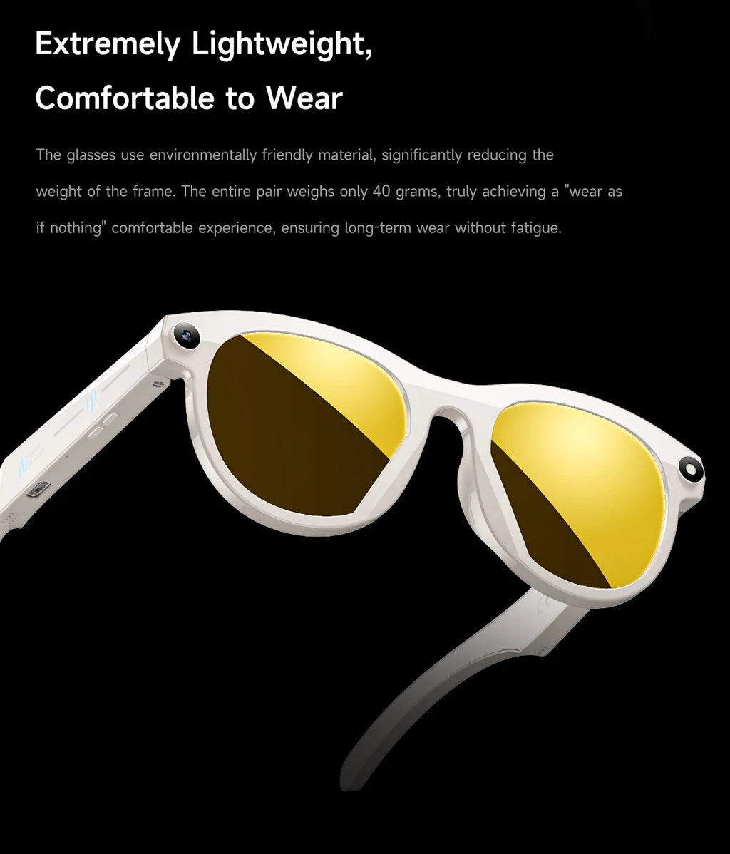 AI Smart Camera Glasses for Men And Women with Real-Time Translation Object Recognition Video Recording And Bluetooth Calling
