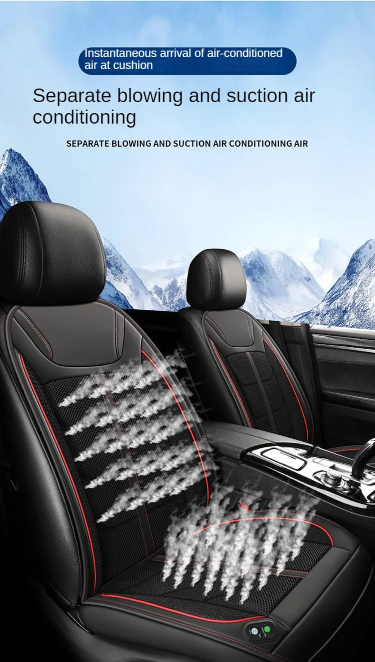 New Ventilated 12V 24V Cooling Car Seat Cushion Air Conditioned Heat Dissipation Ice Silk Pad Universal For Cars SUVs Trucks