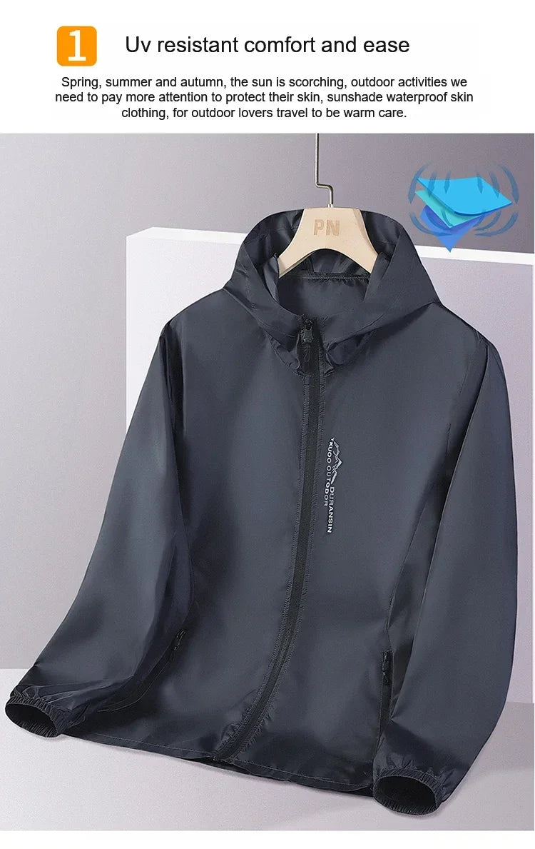 NEW 2025 Sunscreen Coats Men's Breathable Sports Waterproof Jacket Summer UV Protection Outdoor Fishing Skin Clothing
