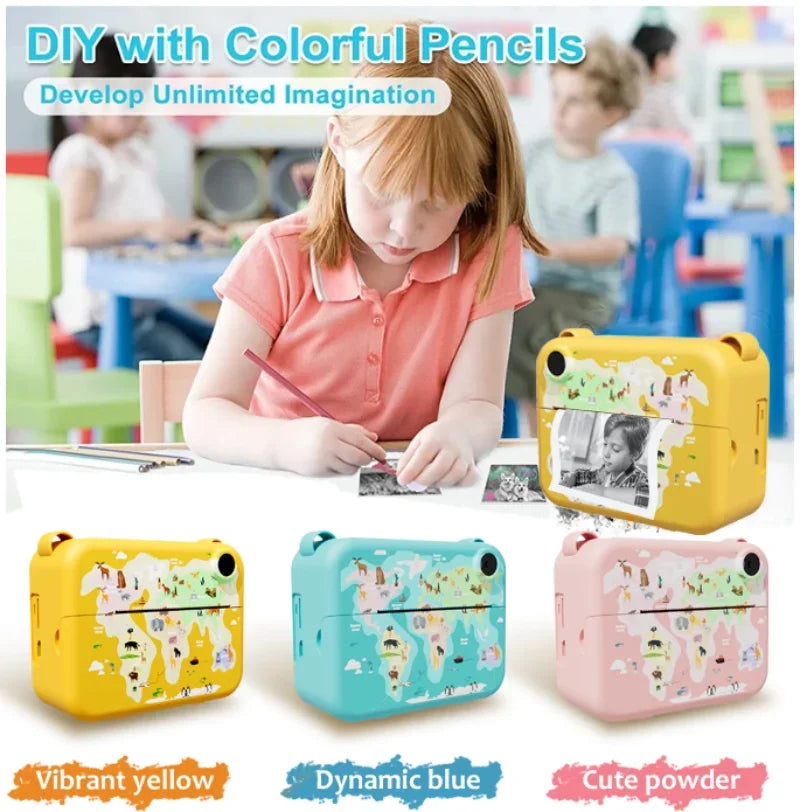 Digital Children Camera Photography Instant Print Photo Kids Video Recorder Mini Thermal Printer Video Educational Birthday Gift