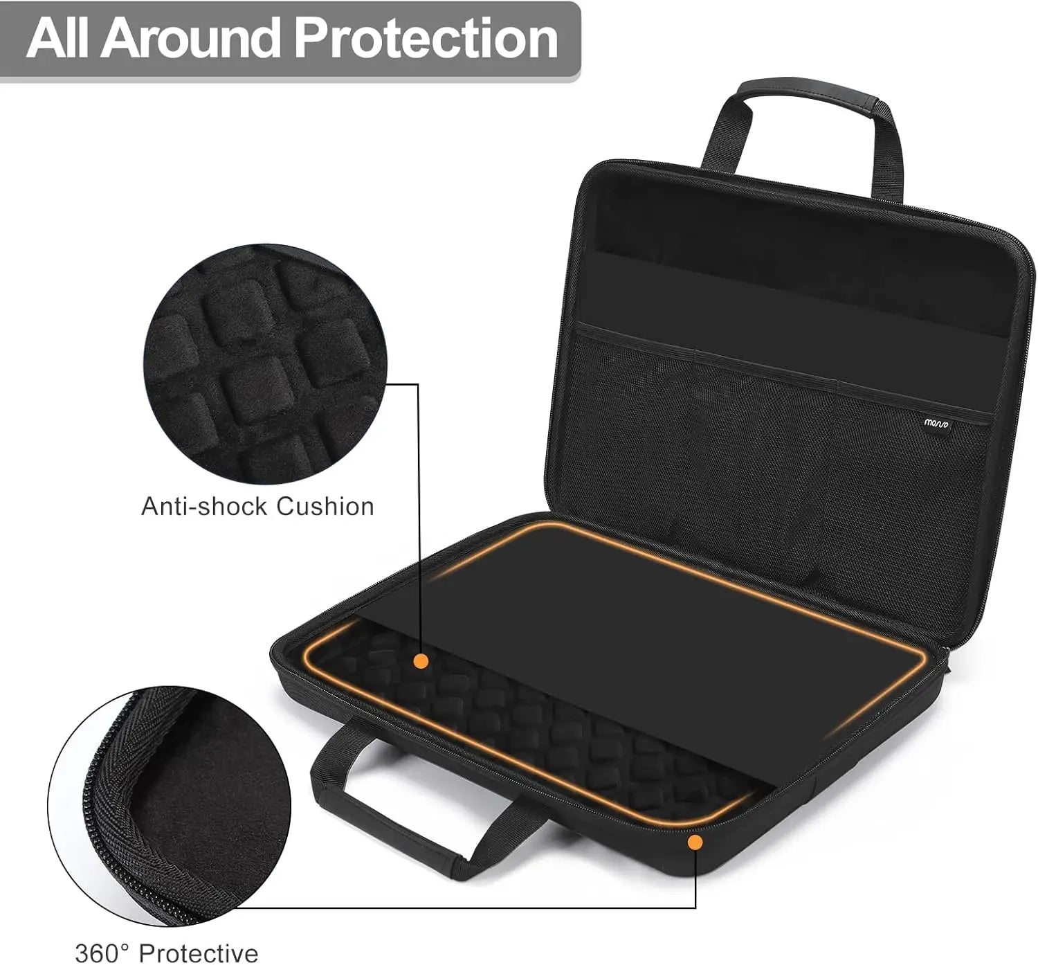 15 15.6 16 inch Waterproof Laptop Hard Case for 2025 Macbook Air Pro M1 M2 M3 M4 Asus HP Dell Shockproof Carrying Sleeve Handbag