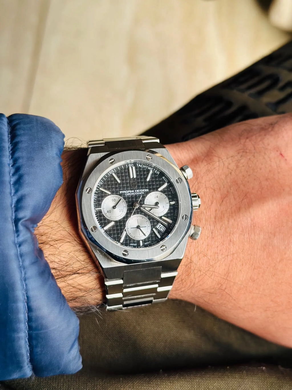 PAGANI DESIGN New VK63 Men'S Quartz Watch 40mm Sapphire Stainless Steel Waterproof 20bar Luminous C3 Sports Chronograph