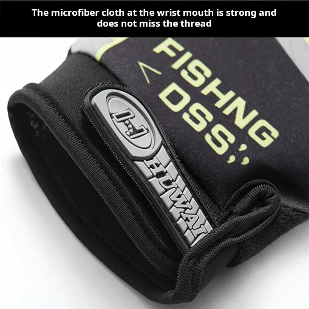1 Pair Fishing Gloves for Men Summer Fishing Road Sub Sunscreen and Anti Slip Ice Silk Breathable Thin Three Finger Cut Gloves