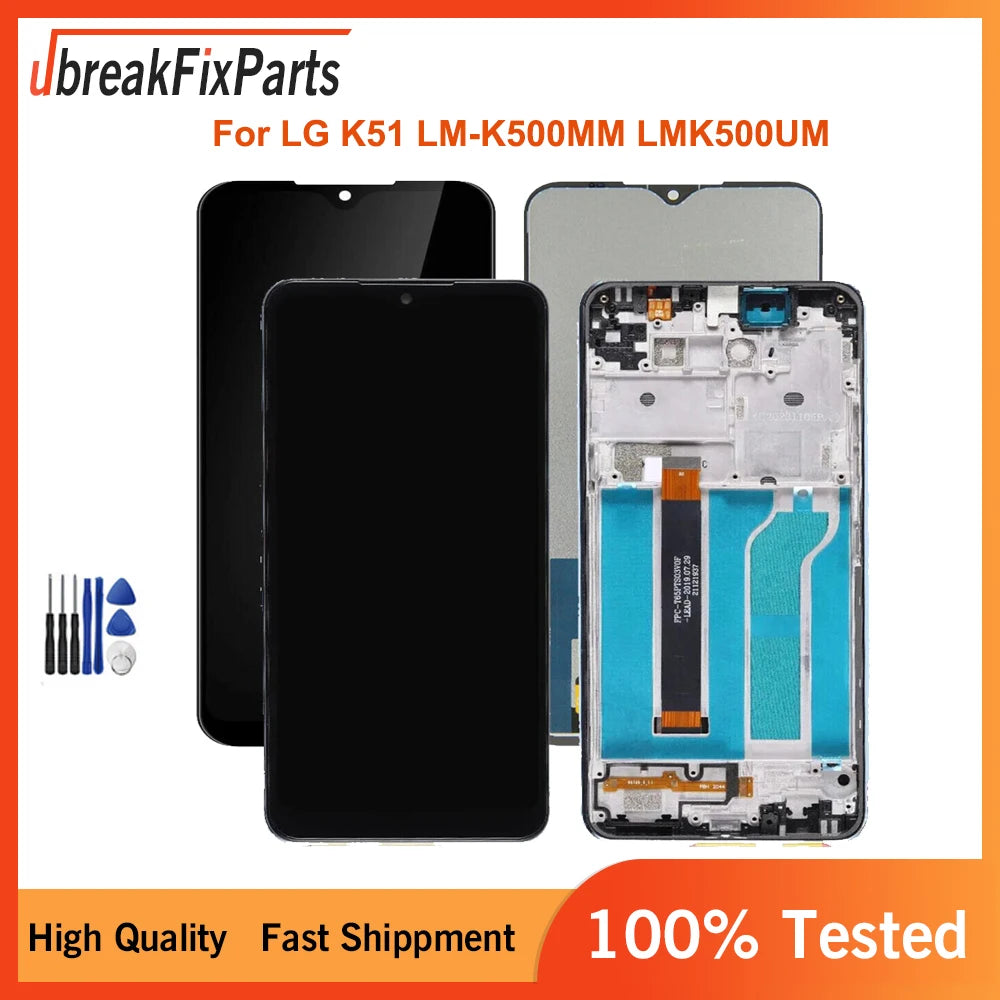 For LG K51 K500 K500UM K500KM K500MM LCD Display Touch Screen Digitizer Assembly With Frame