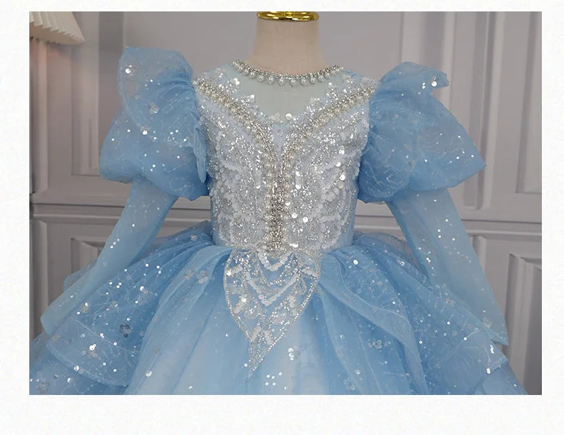Children's Formal Dress Princess Dress High-end Birthday Girl Evening Dress Flower Girl Wedding Little Girl Piano Performance Dr