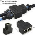 1/2/3/5pcs Network Rj45 Cable Port Network Cable Splitter Extender Plug Adapter Connector (8 Core) Split Into Two Splitter