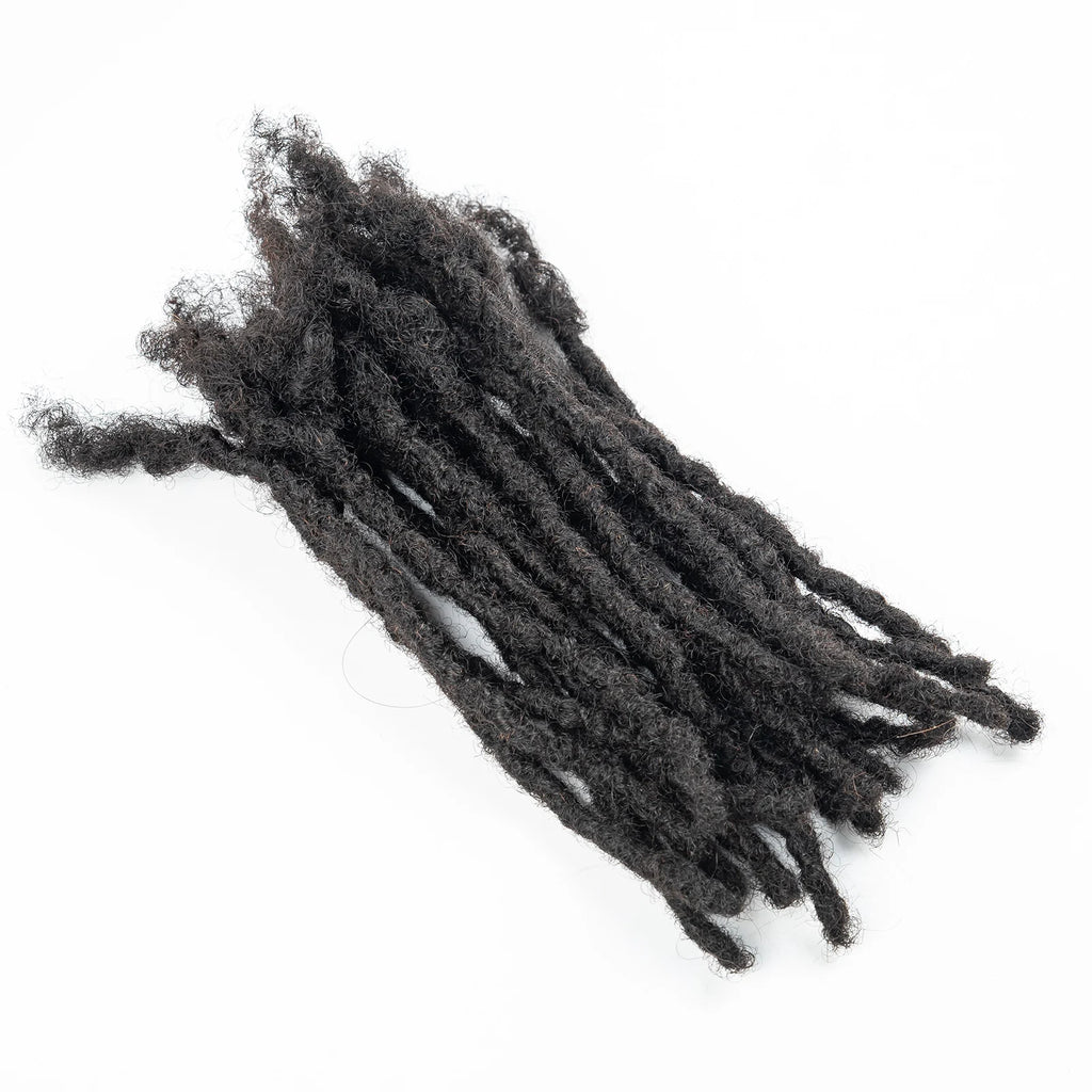 Loc Extension Human Hair 0.6cm Width 8inch 50 Strands Handmade Dreadlock Inter Extension Human Hair for Women/Men/Kids