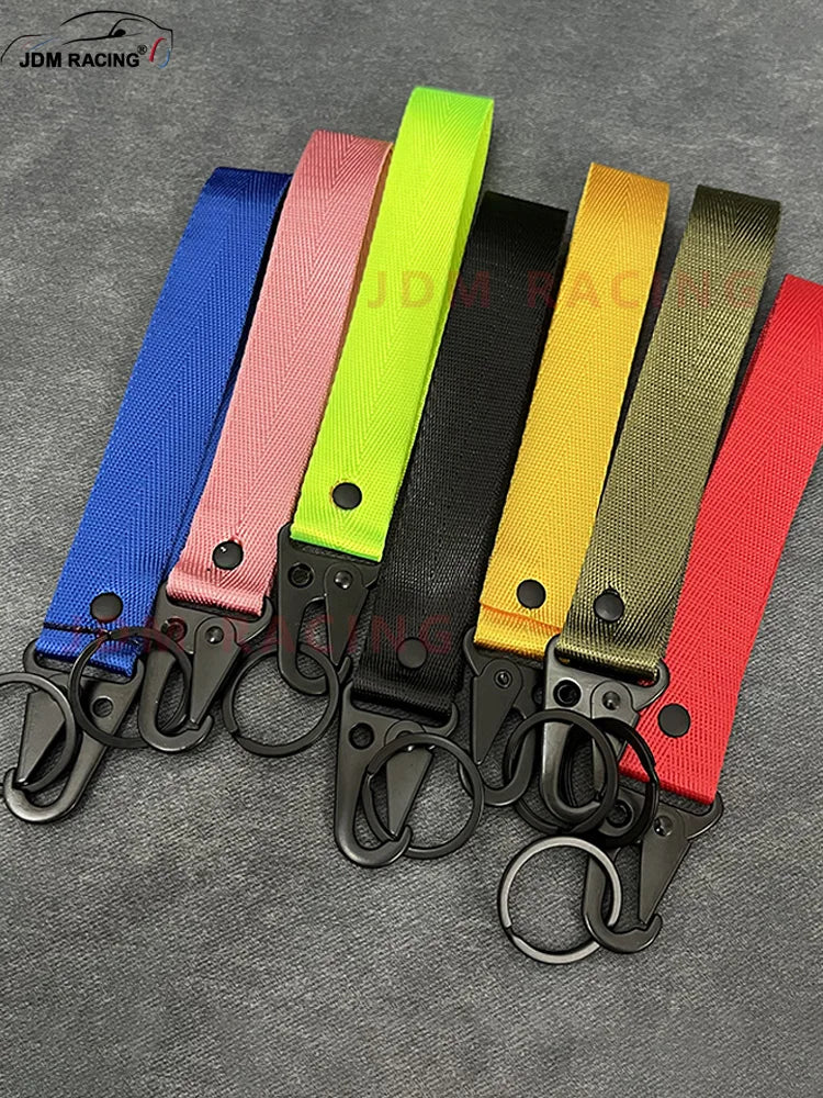 Fashion Solid Color Ribbon Keychain Lanyard Business Gift Key Chain Men Women Car Key Strap Waist Wallet KeyChains Keyrings
