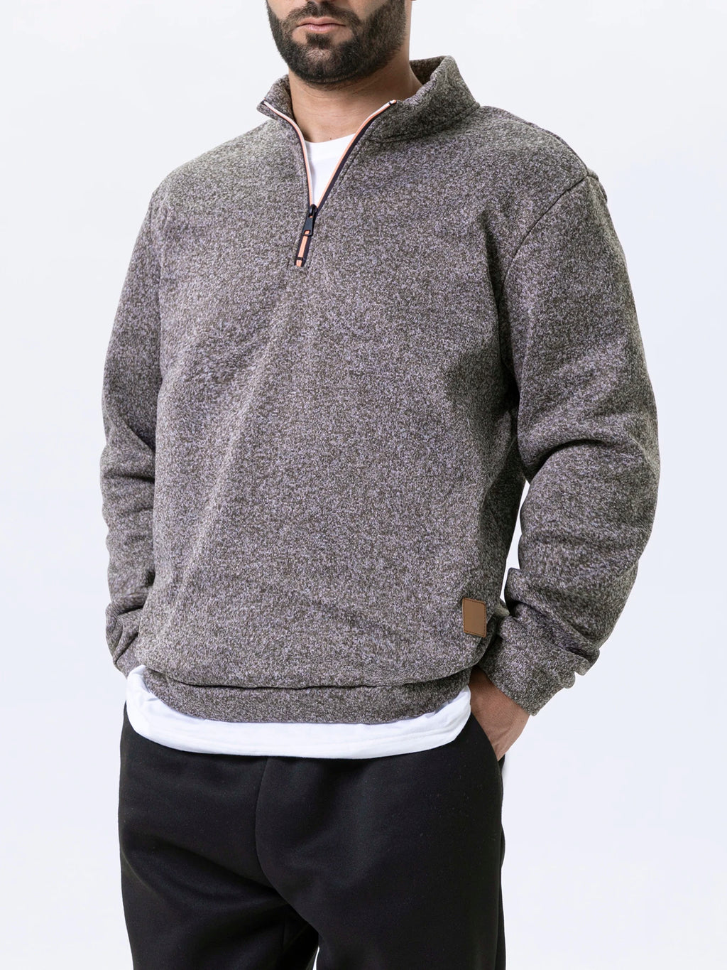Men's Quarter Zip Up Sweaters Slim Fit Lightweight Mock Neck Pullover Casual Sweaters Half Turtleneck Knitted Outdoor Streetwear