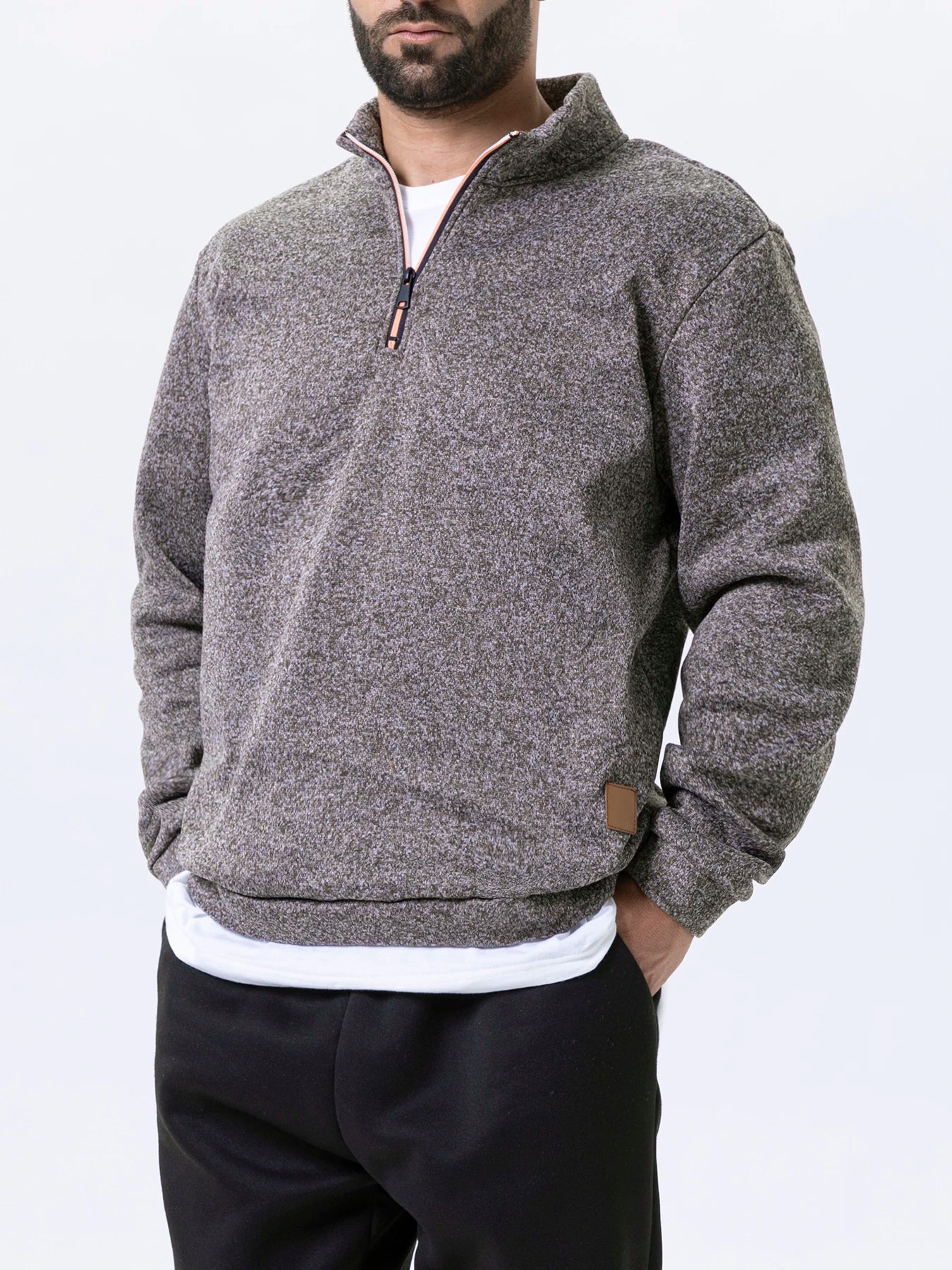 Men's Quarter Zip Up Sweaters Slim Fit Lightweight Mock Neck Pullover Casual Sweaters Half Turtleneck Knitted Outdoor Streetwear