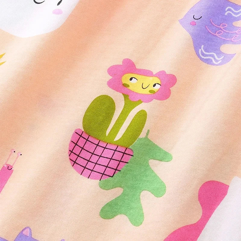 Little maven Summer Cute Children Clothing Birthday Vestidos Kids Baby Girls Cotton Cartoon Animals Flowers Print Princess Dress