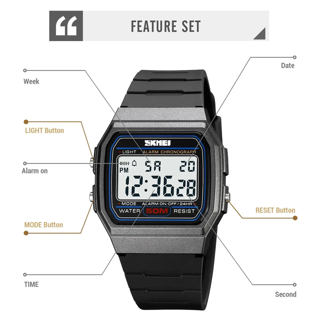 SKMEI 2042 Military Clock reloj hombre Digital Sport Watches  Mens Outdoors 5Bar Waterproof Chrono Date Week Men Wristwatches