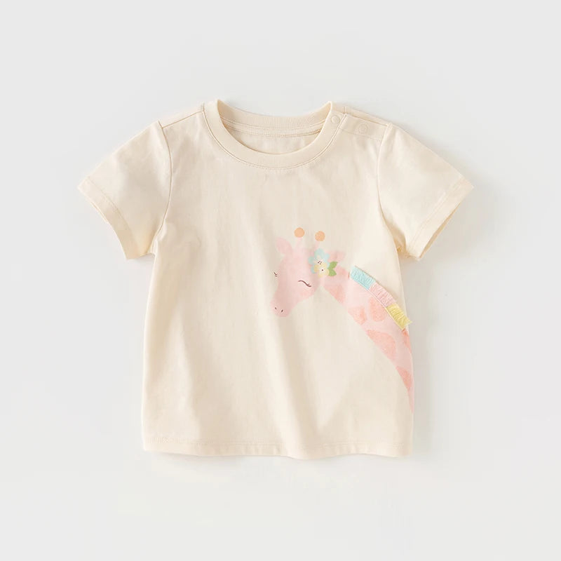 Dave Bella 2025 New Summer Girl's Boy’s Baby T-Shirt Children Top Cotton Short Sleeve Undershirt Casual Outdoor Sport DB2241110