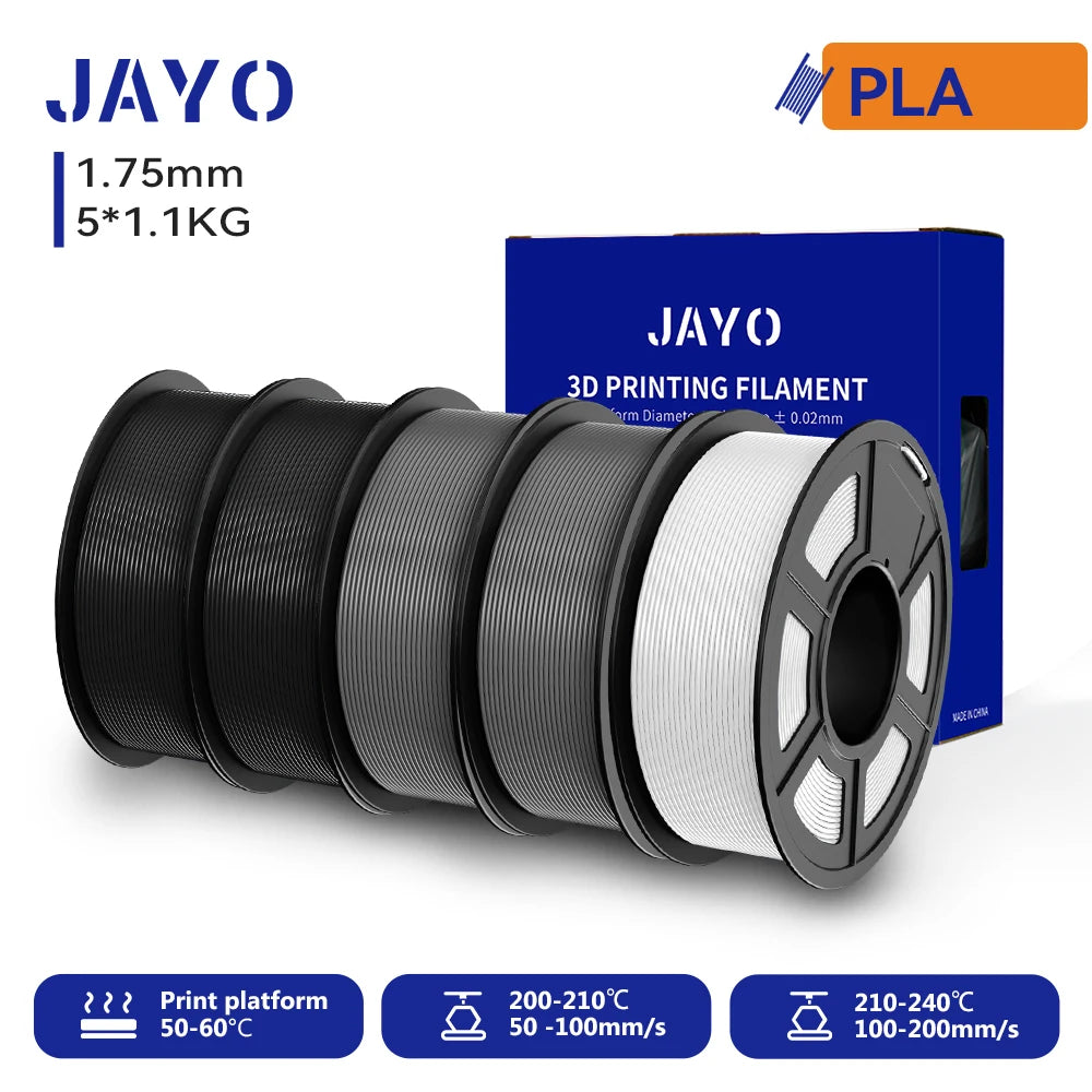 JAYO 3D PETG/PLA/PLA PLUS Printer Filament 1.75mm 5.5KG 100% No Bubble non-toxic 3D Printing Materials for 3D Printer&3D Pen