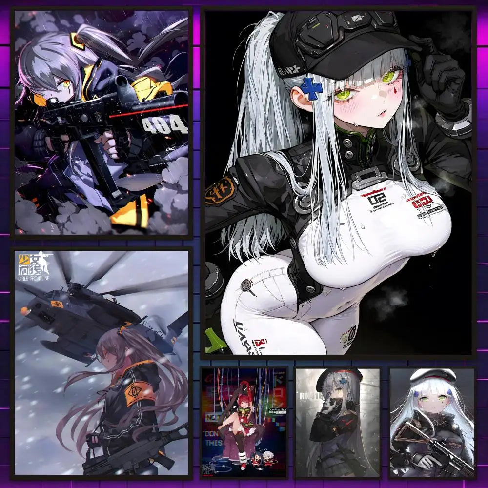 RPG Mobile Game G-Girls Frontlines Poster Versatile HD Waterproof Wall Art Self-Adhesive Decor For Any Space Ideal Gift