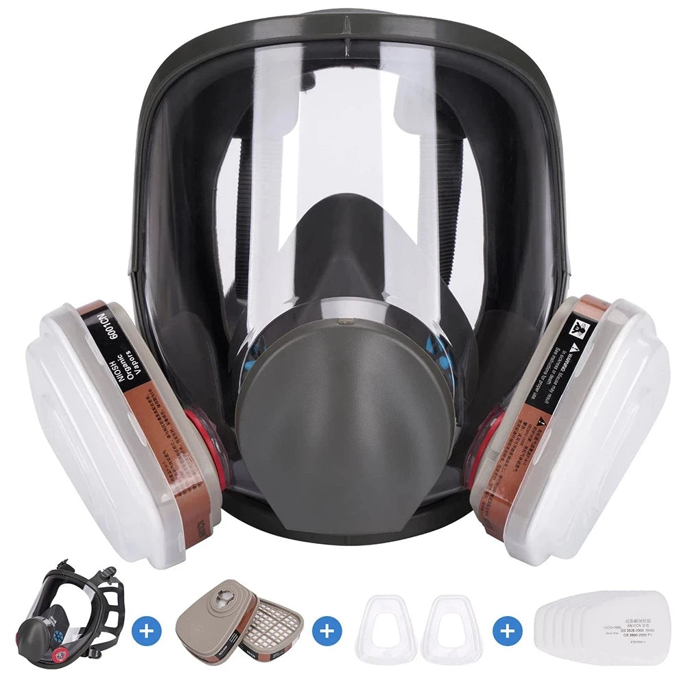 15 in 1 full face mask, reusable, wide field of vision, widely used in paint and welding woodworking 6800 respirator