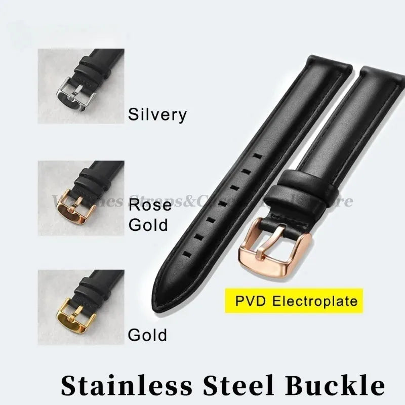 Genuine Leather Watch Straps For DW For Omega Watchband 12mm 13mm 14mm 17mm 18mm 19mm 20mm 22mm Women Men Sport Wrist Bracelets