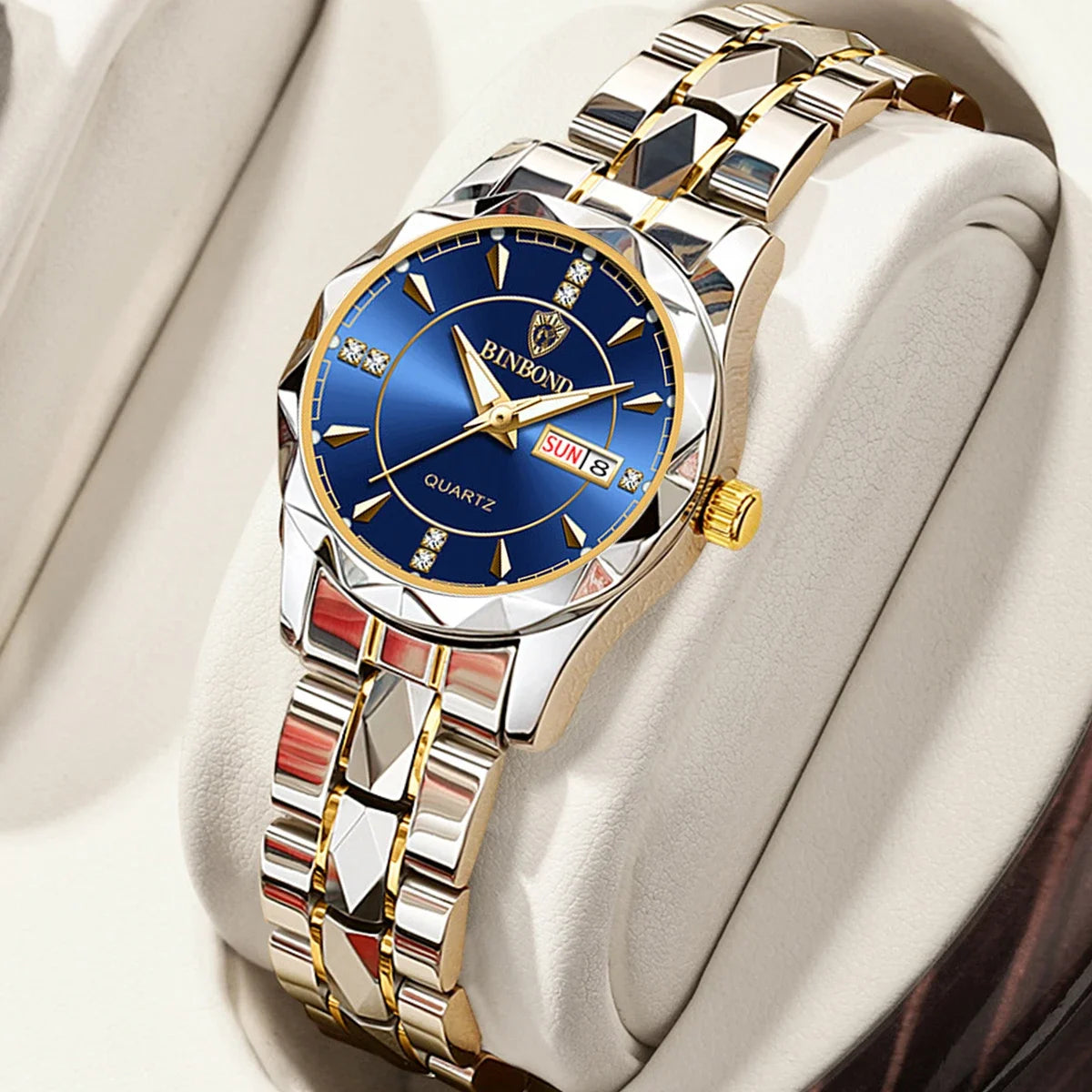BINBOND B5552 New Luxury Brand Quartz Women's Watches 30M Waterproof Luminous Date Wristwatch Fashion Business Womens Watches