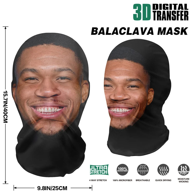 New 3D Printed  Kanye Mask Elastic Mesh Full Face Mask for Unisex Cosplay Headwear Party Simulation Balaclava Hat Headgear Props