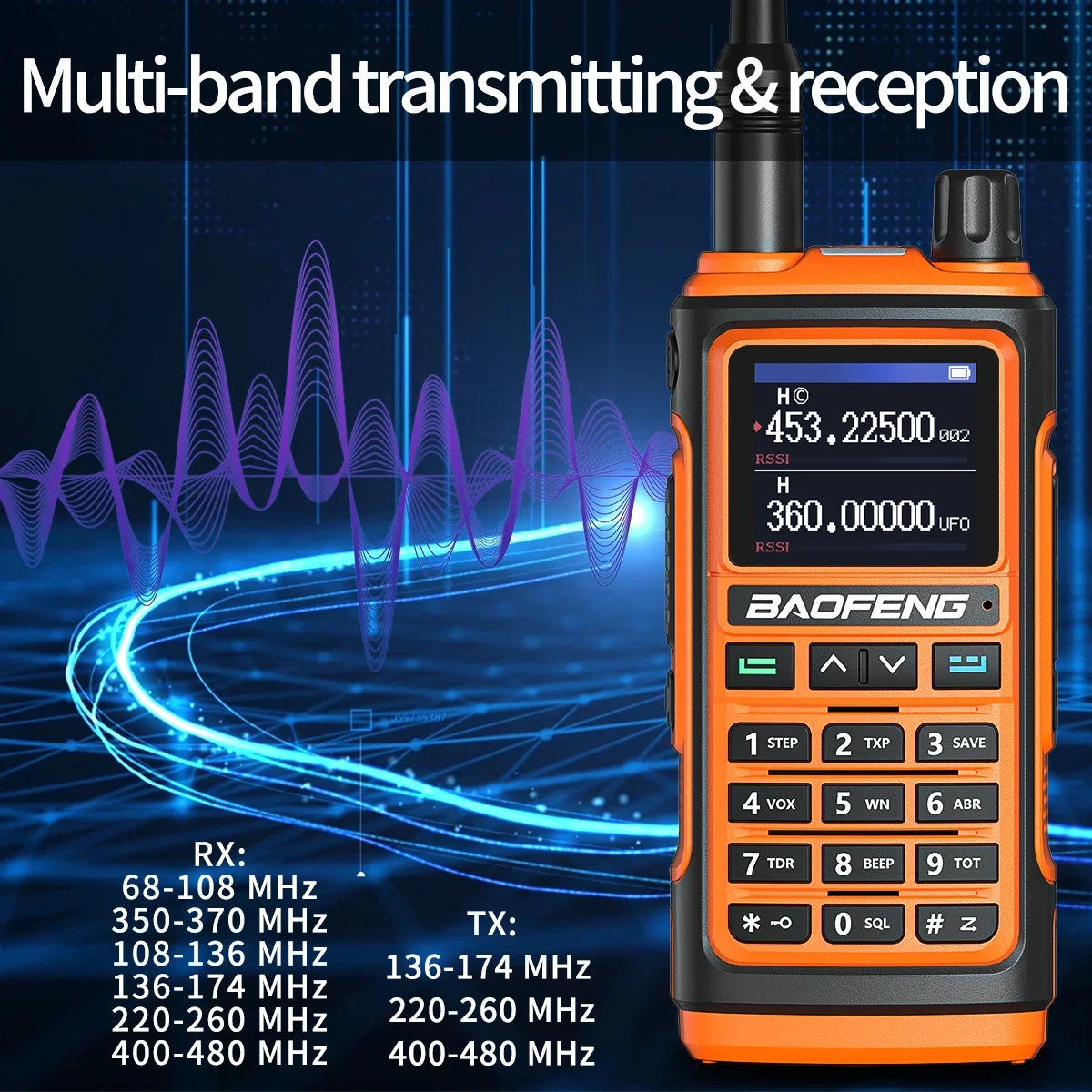 Baofeng UV17 Air Band Walkie Talkie 999 CH Draadloze kopieerfrequentie NOAA Zes bands Amateur Ham Tweerichtingsradio voor