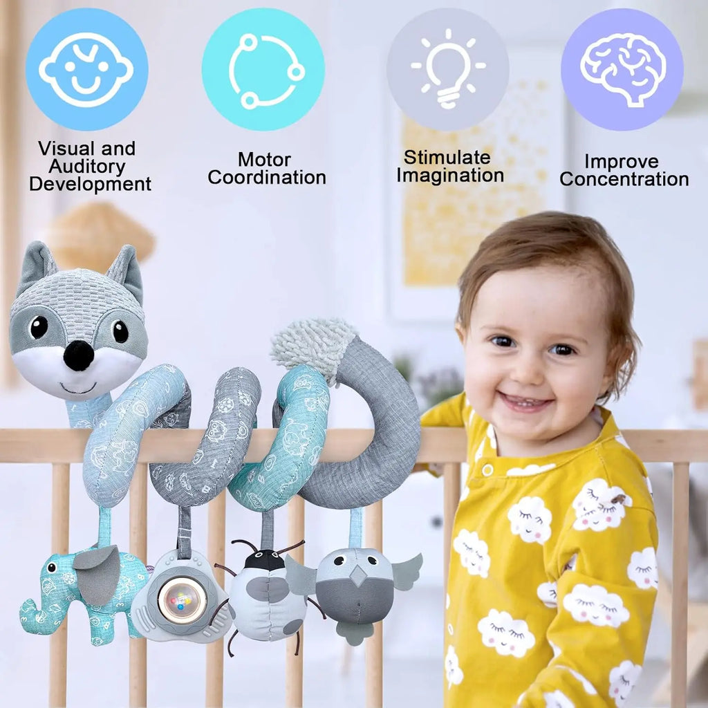 Car Seat Toys for Babies 0-6 Months Boys Girls Newborn Toys Stroller Toy Carseat Toys Hanging Toys Music Rattle Baby Toys
