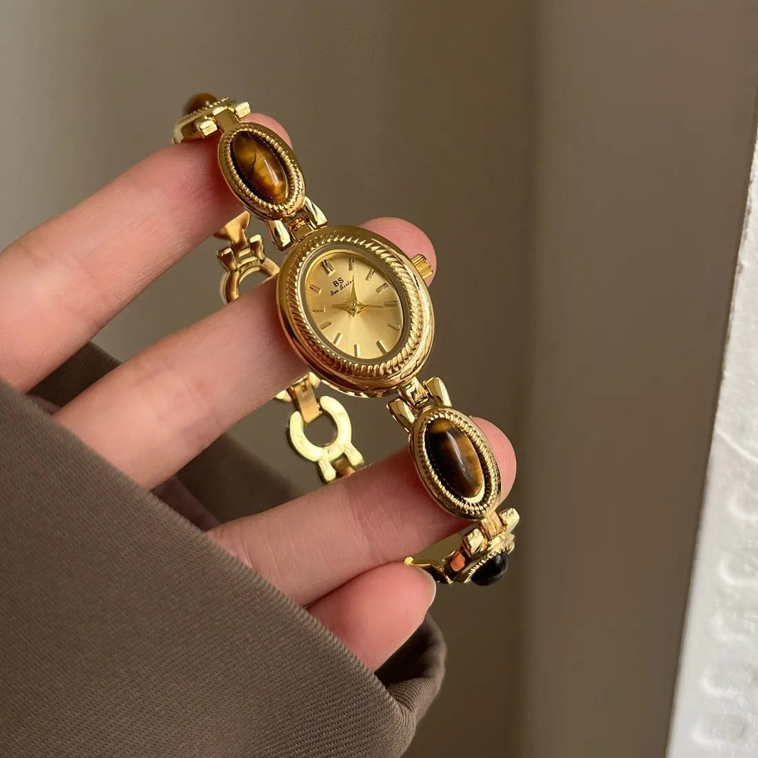 High End Medieval Light Luxury Pearl Bracelet Watch Jewelry Jade Quartz Bracelet Women's Watch Gift For Women Lady Fashion Watch