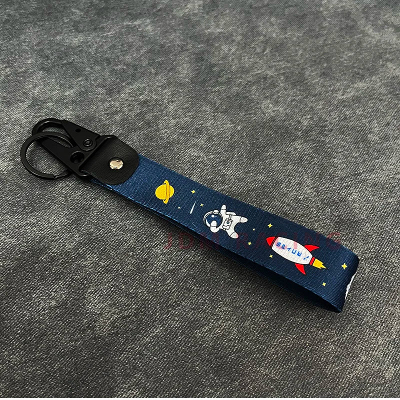 Fashion Solid Color Ribbon Keychain Lanyard Business Gift Key Chain Men Women Car Key Strap Waist Wallet KeyChains Keyrings
